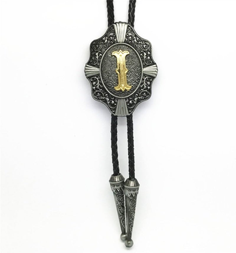 KECOL Western Letter Bolo Tie Cowboy Aalphabet A to Z Neckties Necklace for Men Women - Image 2